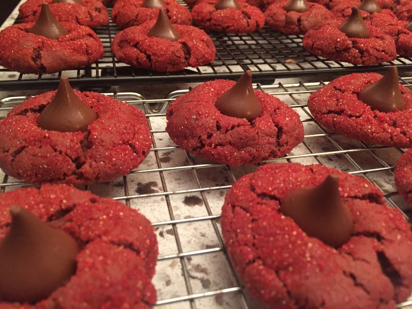 Red Velvet Chocolate Kiss Cookies